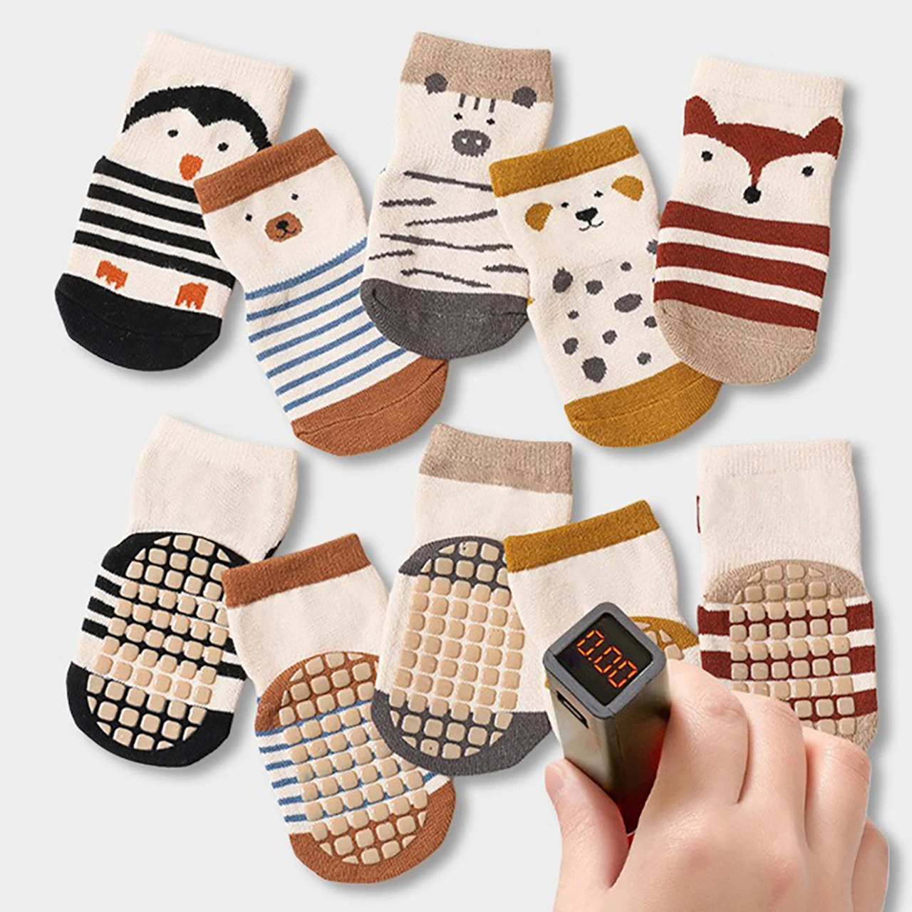 Indoor Anti Slip Children Floor Socks Cute Cartoon Kids Middle Tube Sock Spring Autumn Cotton Socks Soft Baby Footwear 0-3Year