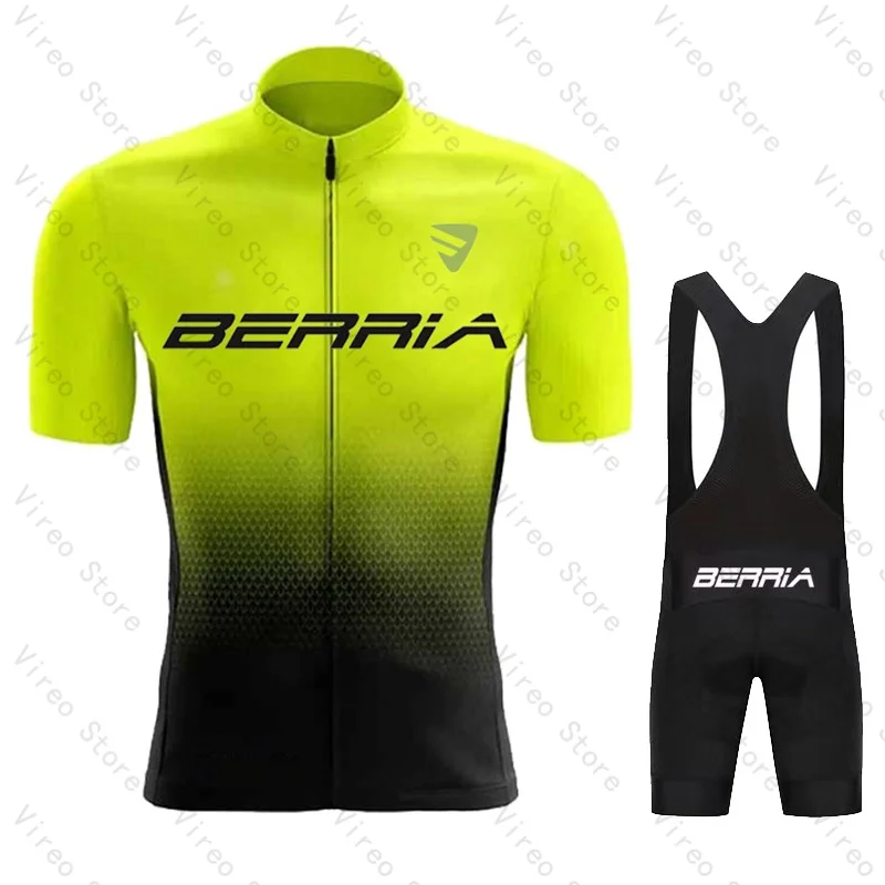 

Cycling Jersey Set Short sleeve and Bib Shorts Pro Race Bicycle Clothing Summer MTB Ropa Maillot Cycling Clothes for Men BERRIA