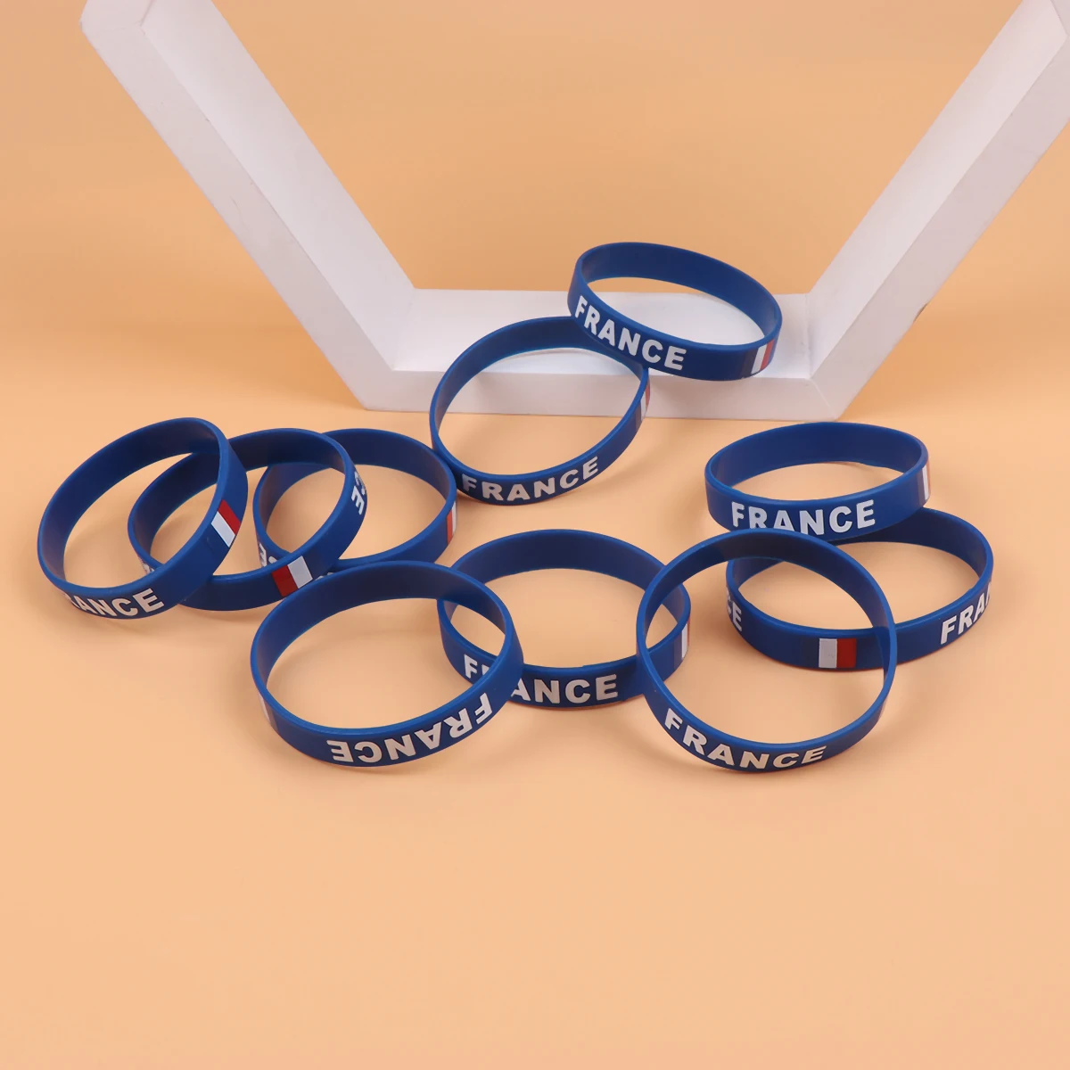 

10 Pcs Baseball Silicone Bracelet Men and Women Football National Flag Bracelets