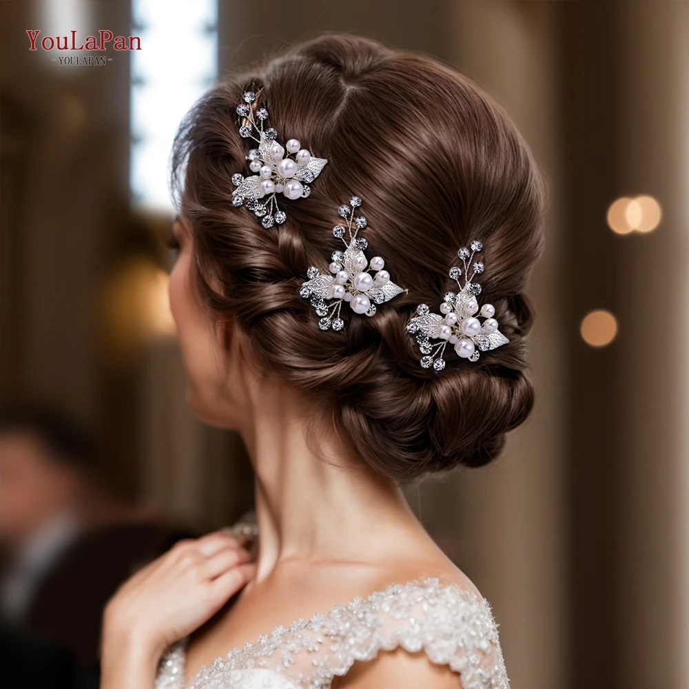 

YouLaPan Pearls Hair Pin Woman Bridal Hair Clips Handmade Wedding Hair Accessories Girls Hairpin Bride Headwear for Party HP133