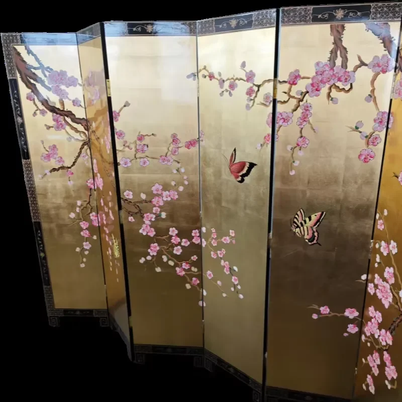 Handmade Lacquer Shell Inlay Screen | Chinese Decorative Partition
