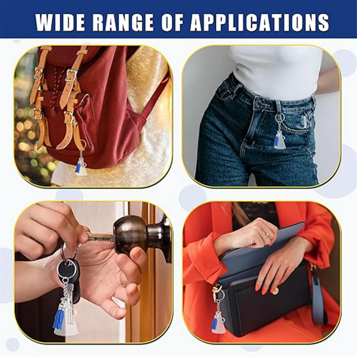 Portachiavi Cheer Megafono con nappa, per progetti di creazione fai-da-te, regalo di laurea, blu