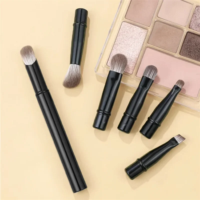 6Pcs Mini Travel Makeup Brushes Set with Box Portable Cosmetic Powder Foundation Blush Blending Concealer Make Up Brushes Set