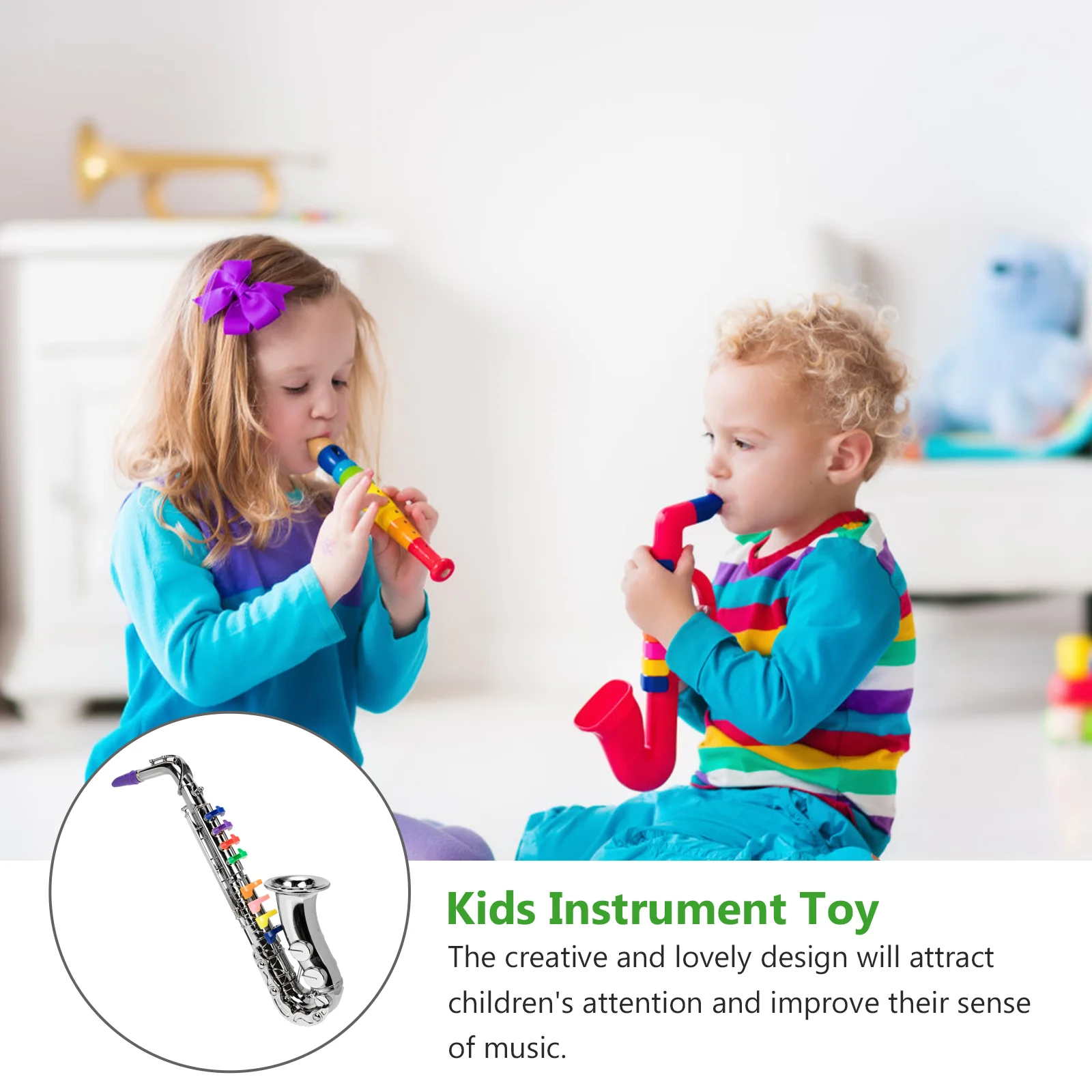 Sax Spielzeug Kreatives Instrument Kinder Musical Metallspielzeug Kunststoff Saxophon Anfänger Kinder