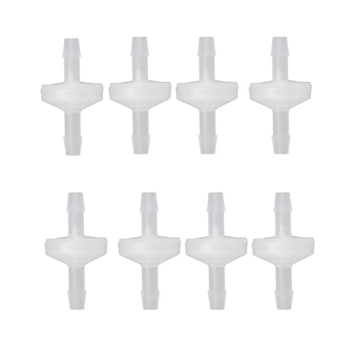 Válvula de retención de 1/4 pulgadas de 8 piezas, válvula de retención unidireccional PVDF de 6mm, válvula de retención en línea, válvula de retención antirretorno para combustible, Gas, aire líquido