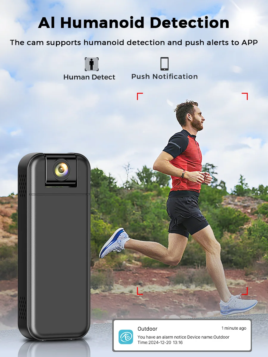 5MP Body Mini Camera AP Mode Handheld Portable Digital Video Recorder Police Body Camera Night Vision Sports Riding Camcorder