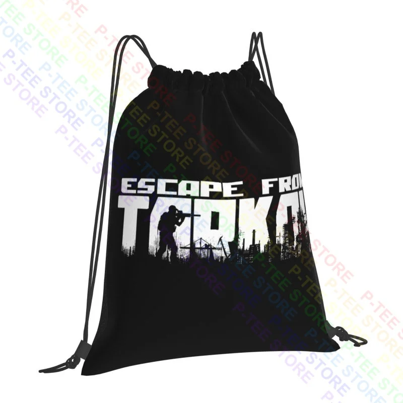 Escape From Tarkov Logo Drawstring Bags Gym Bag Fashion Beach Bag Gym Tote Bag Clothes Backpacks