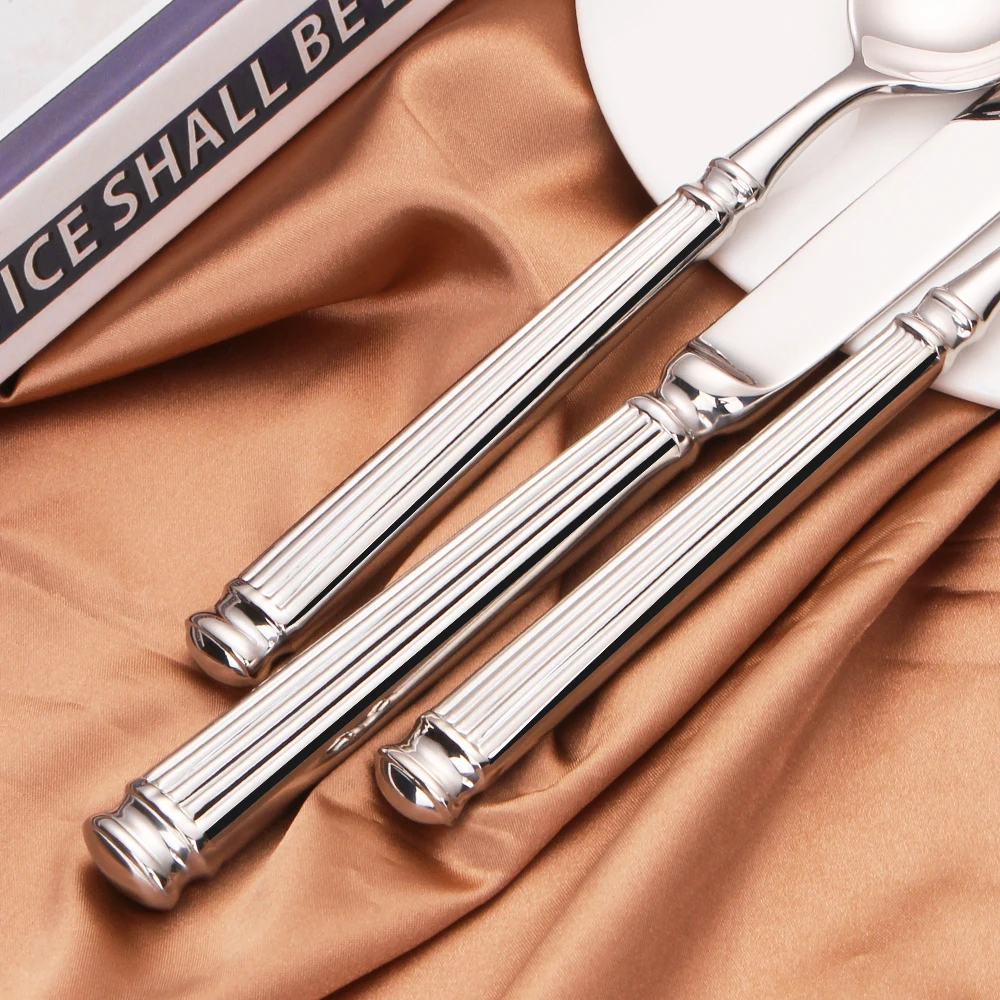 4/8/12 Pieces High Quality 18/10 Stainless Steel Cutlery Set with Knives Forks Spoons Mirror Polished Dishwasher Safe Flatware