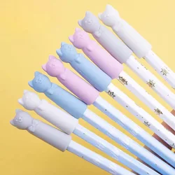 cartoon kitten pencil cap cute eraser pencil extender pencil protective cover, soft rubber cat pen cap school stationery