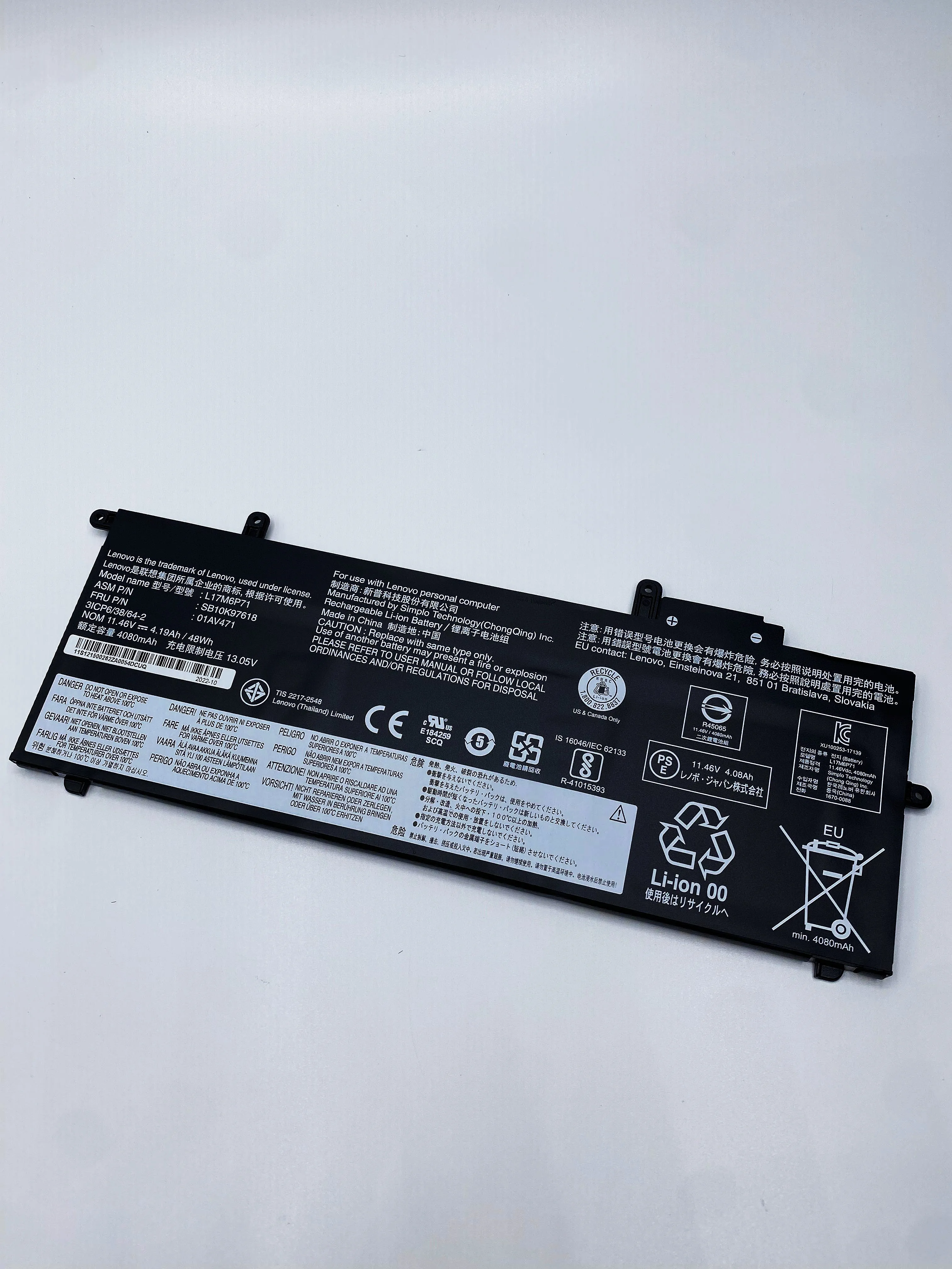 Imagem -03 - Bateria Original do Portátil para Lenovo Thinkpad L17c6p71 X280 Sb10k97619 01av470 01av471 L17m6p71 L17l6p71 Sb10k97617 Sb10k97618