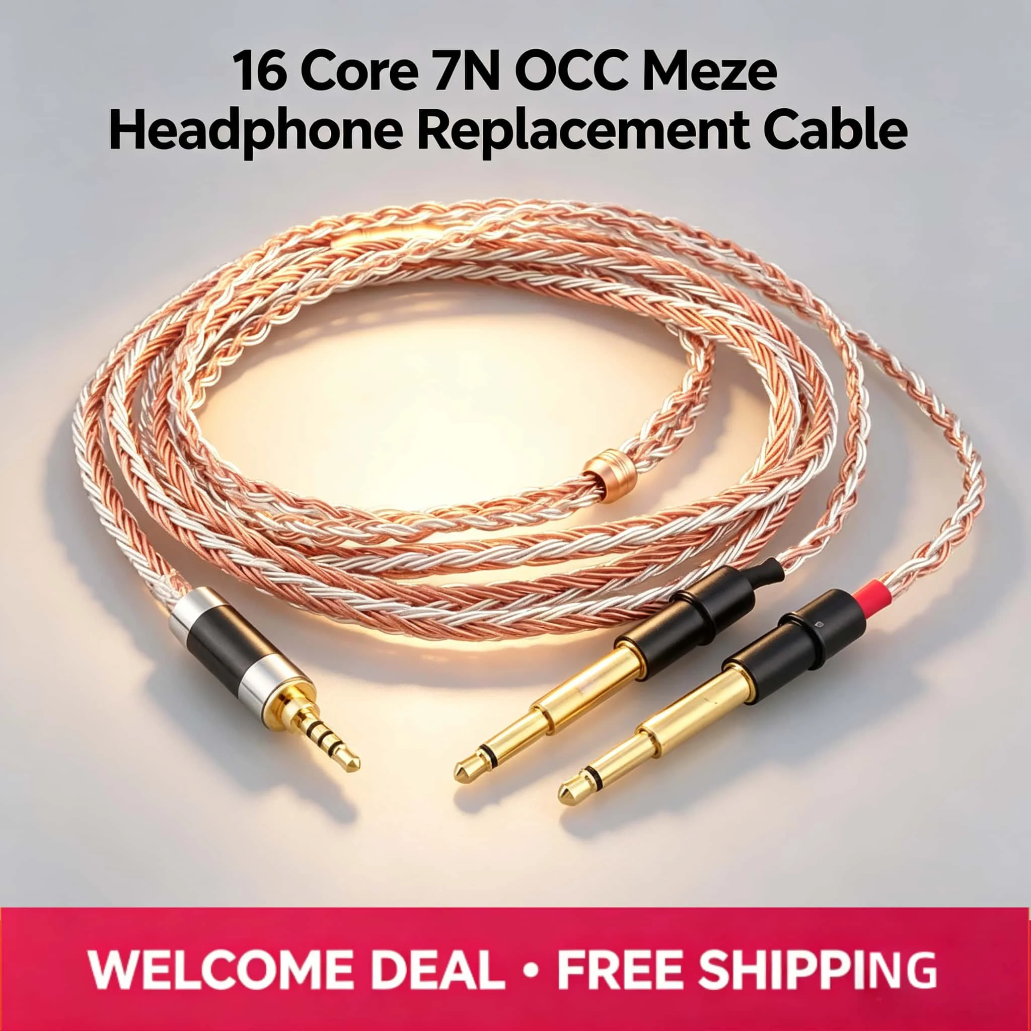 

high quality 16 Core OCC Silver Plated Mixed Earphone Cable 4.4mm 3.5mm XLR male For Meze 99 Classics NEO NOIR Headset Headphone