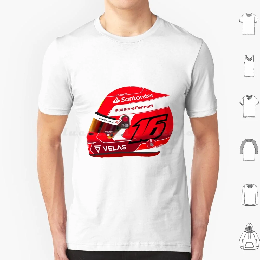 Leclerc Helmet 2022 T Shirt Cotton Men Women DIY Print Leclerc World Sauber Helmet Digital Drawing Procreate Red