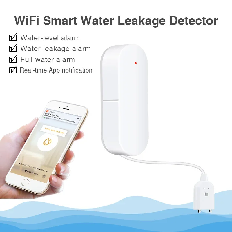 Tuya-sistema de alarma de seguridad para el hogar, detector de inmersión de agua, desbordamiento, WiFi