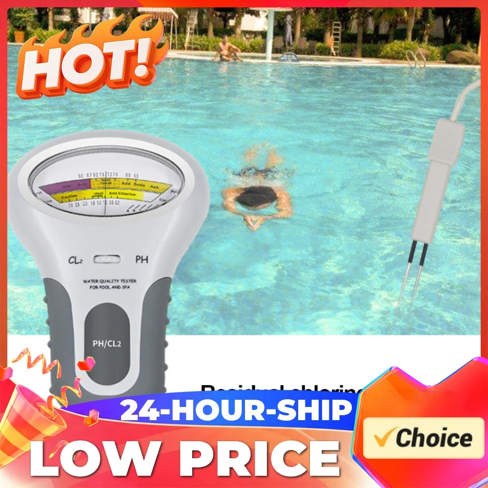 Water Chlorine Tester Professional PH Chlorine Meter CL2 Measuring Water Monitor with Probe for Swimming Pool Spa