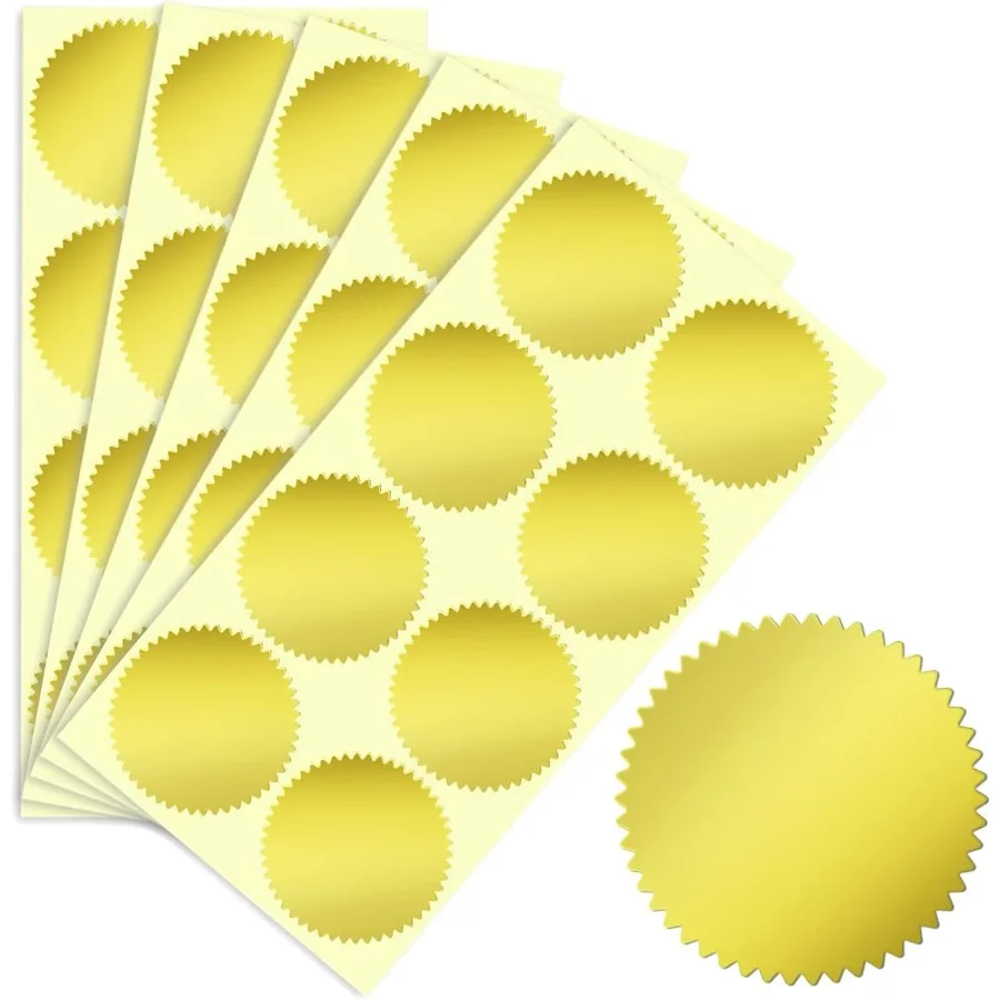 

200 шт., мешалки для печати из золотой фольги диаметром 2 дюйма для наград запечатывания, сертификаты для тиснения и конверты, мешалки для тиснения, мешалки для тиснения