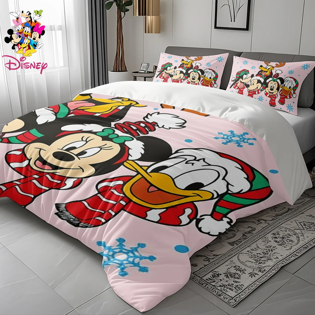 2/3 قطعة ديزني ميكي ميني غرزة حاف مجموعة غطاء بدون حشو الطباعة الرقمية آلة قابل للغسل الملك/الملكة حجم هدية عيد