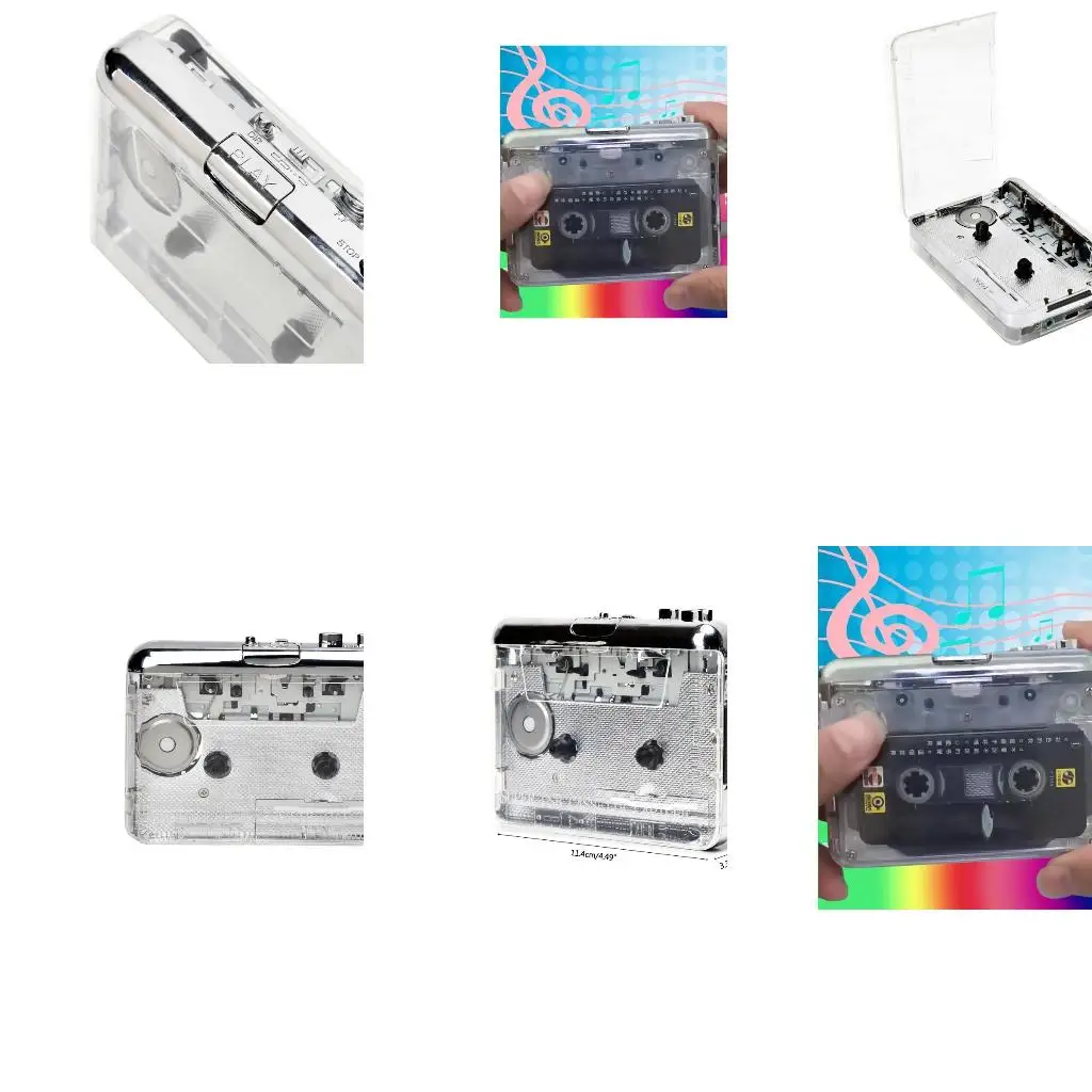 New Clear For Shell Audio Music Cassette Tape To MP3 Digital Converter Player Convert Tape To MP3 Converter