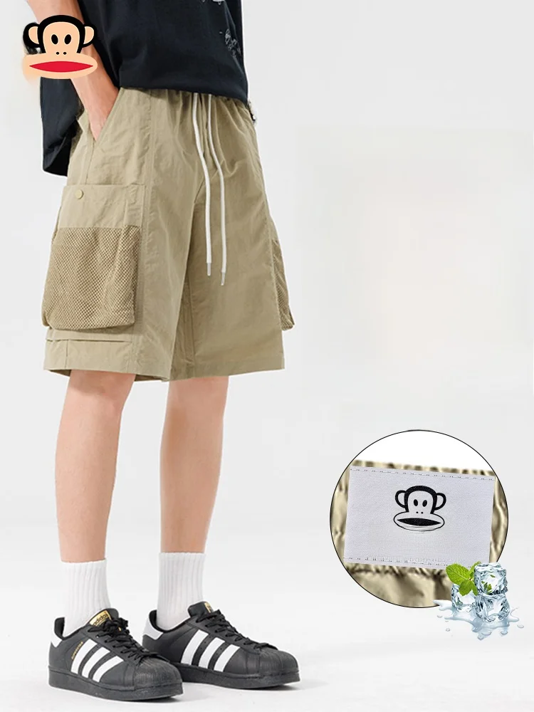 

Летние мужские повседневные брюки PaulFrank свободного кроя, тонкие, дышащие, легкие, длиной до колена, для работы на открытом воздухе