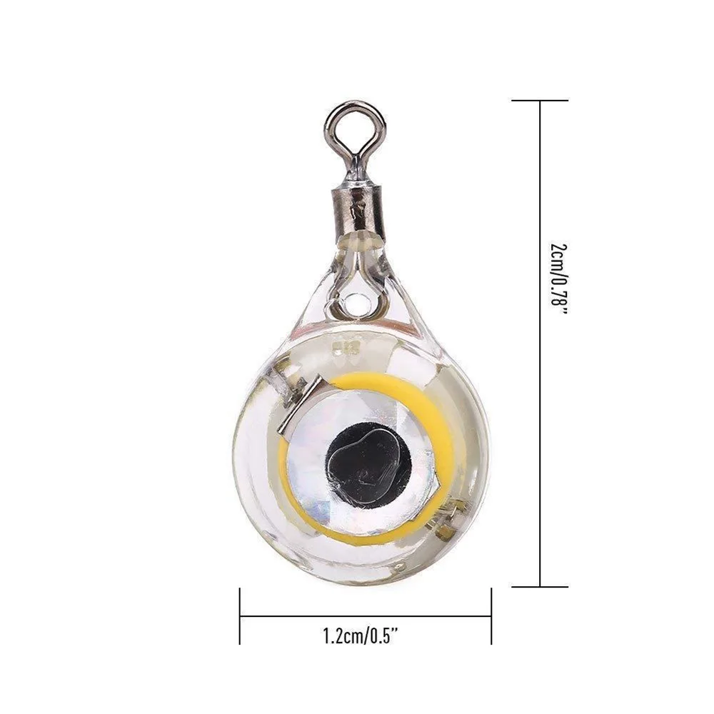 Mini Fishing Lure Light LED Deep Drop Underwater Eye Shape Fishing Squid Fishing Bait Luminous Lure for Attracting Fish