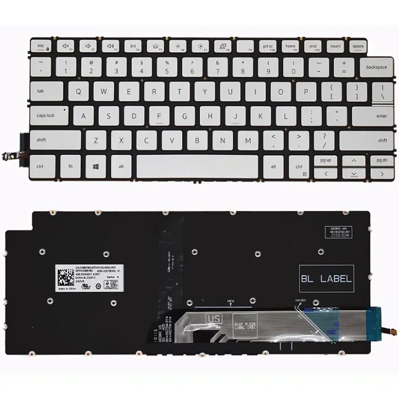 New For Dell Inspiron 14 5490 5498 Laptop Original LCD Back Cover Front Bezel Upper Palmrest Bottom Base Case US Keyboard Hinges