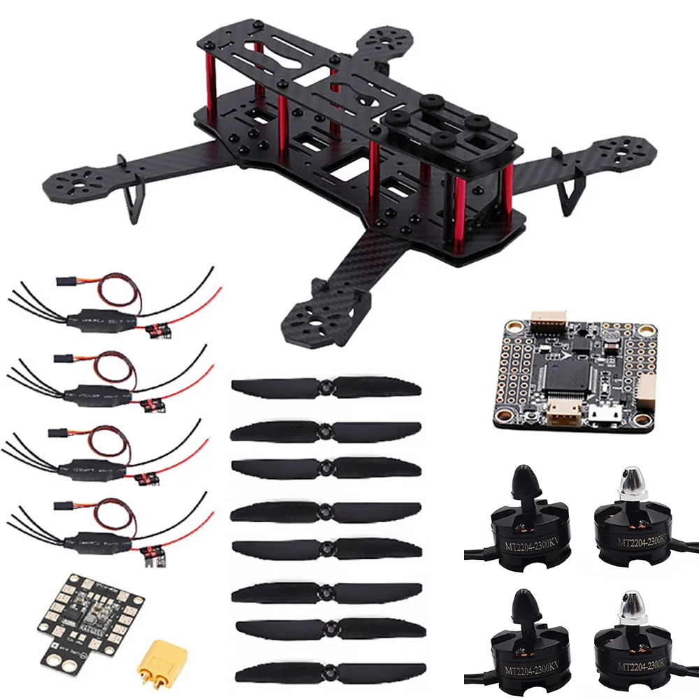 QAV250 250mm Carbon Fiber Quadcopter & MT2204 2300KV Motor & 12A ESC & FV3S  Flight Controller & Flysky FS-i6 IA6B Kit