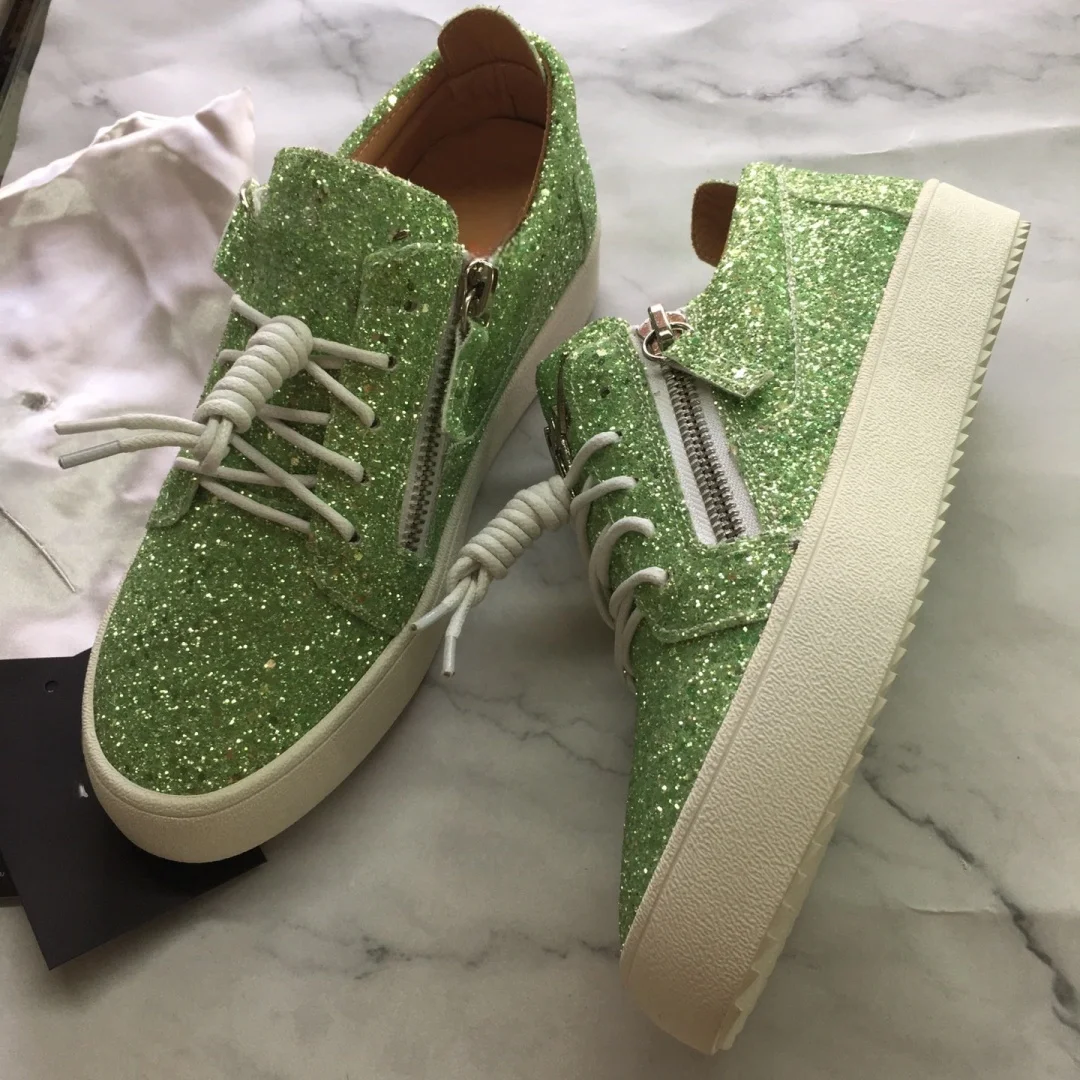 

Top Hight Quality Casual Sneakers For Men and Women Real Leather Brand Designer Unisex Tennis Shoes GZ Zipper Loafer Shoes G0139