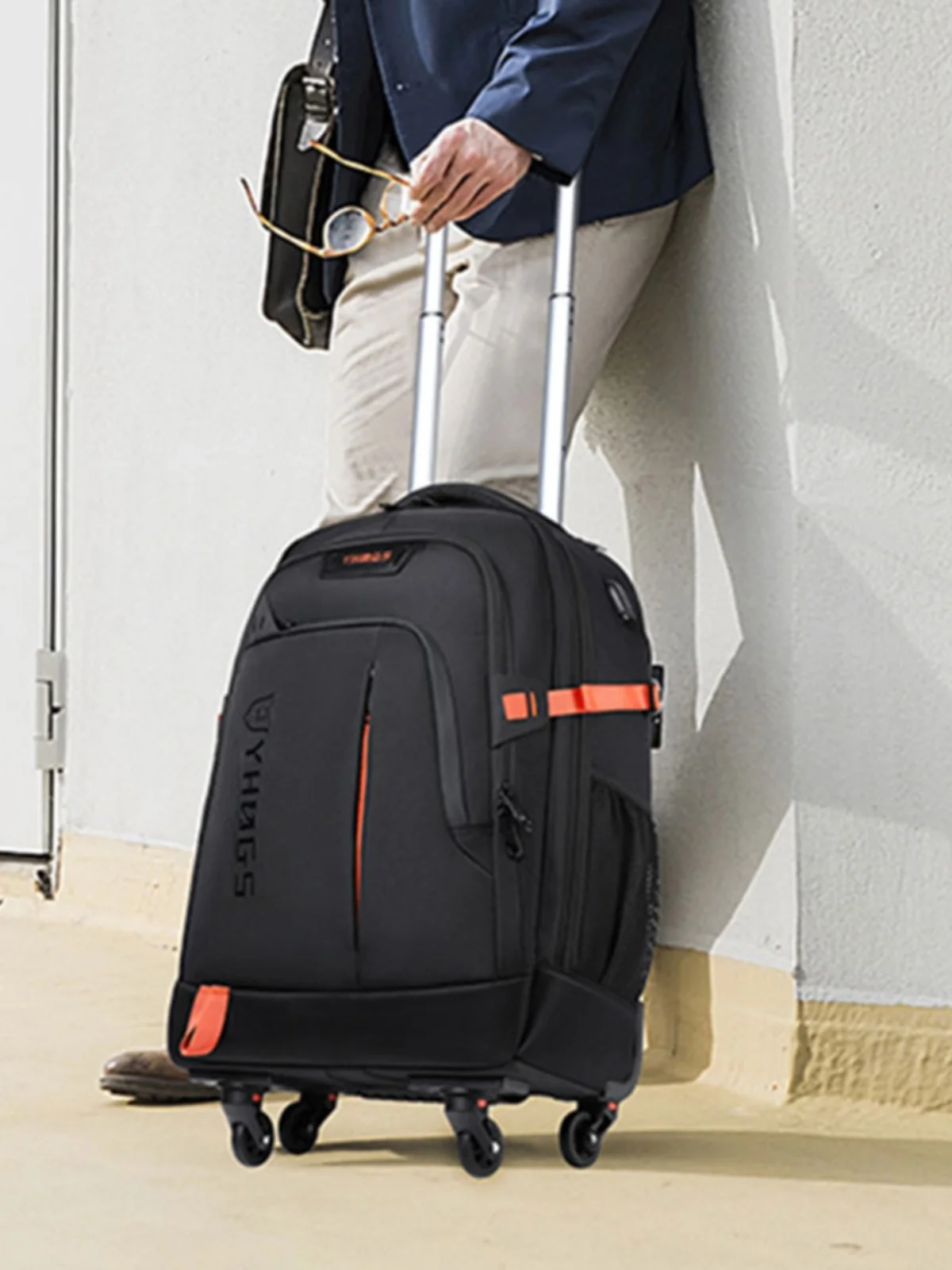 

New Large Capaci Double oulder Travel Bag with Universal Wheels Waterproof Lage Student Bapa Single Rod Handbag