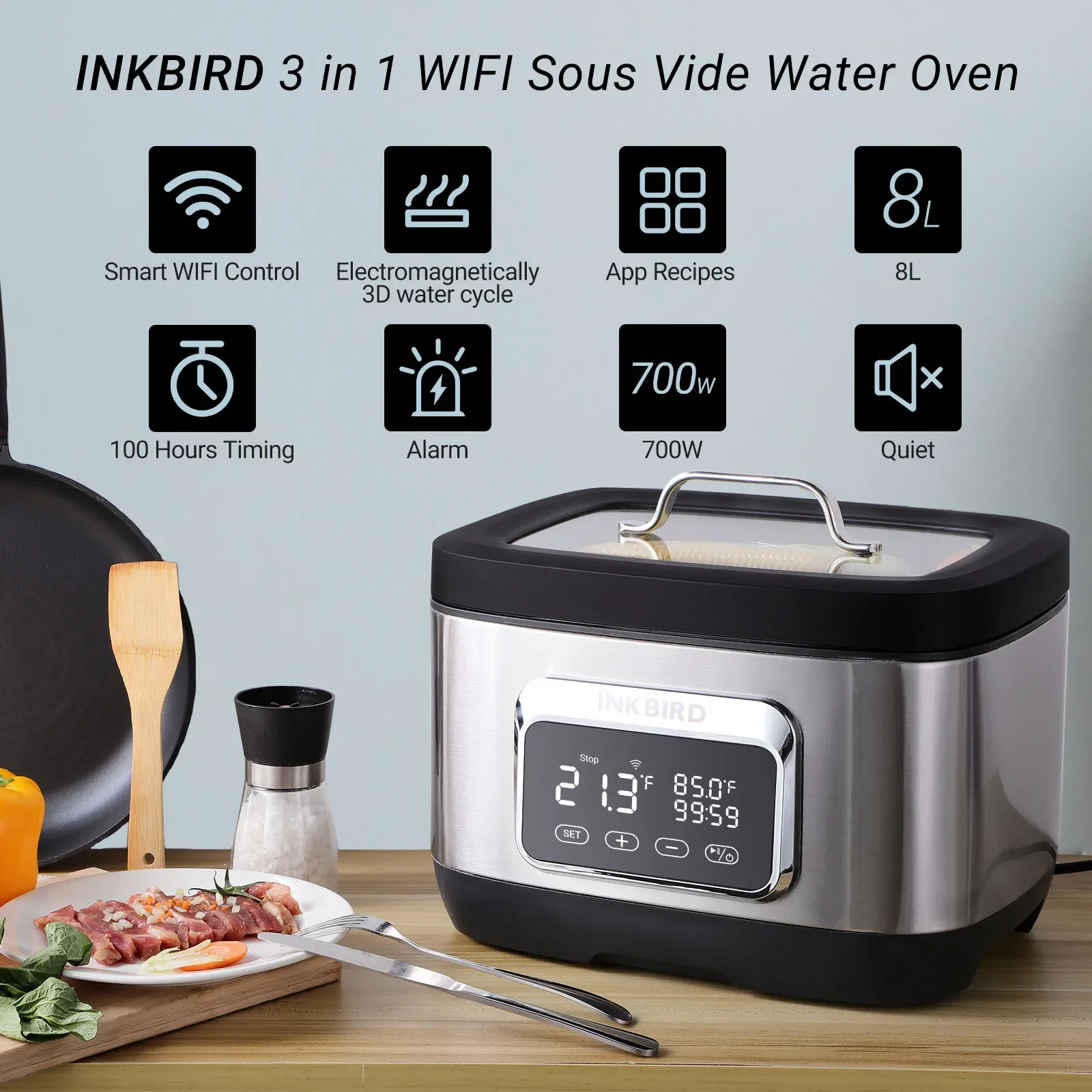 INKBIRD ISV-500W 8 L smart pot slow cook portable slow cooker for kitchen