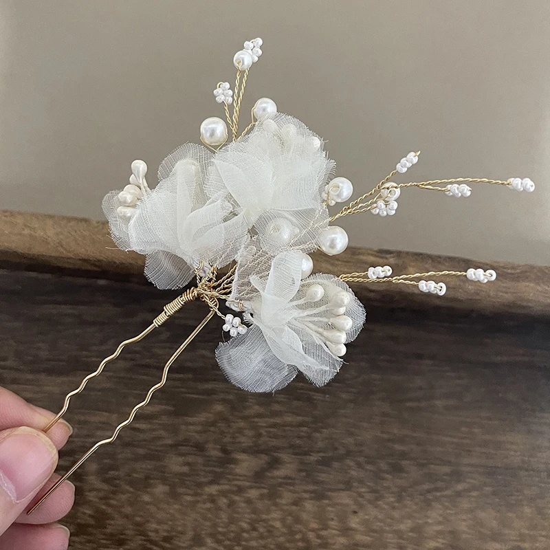 Fermagli per capelli a forma di U da sposa forcina per capelli a rete forcine per capelli perla accessori per capelli da sposa da donna copricapo da sposa