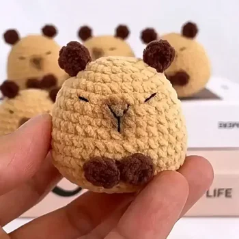 1 Stück süßes, lustiges, handgefertigtes Häkel-Kapibala-Puppe, Mini-Capybara-Plüschtier, ein Geschenk für einen Freund, einzigartige Geburtstagsfeier-Dekoration