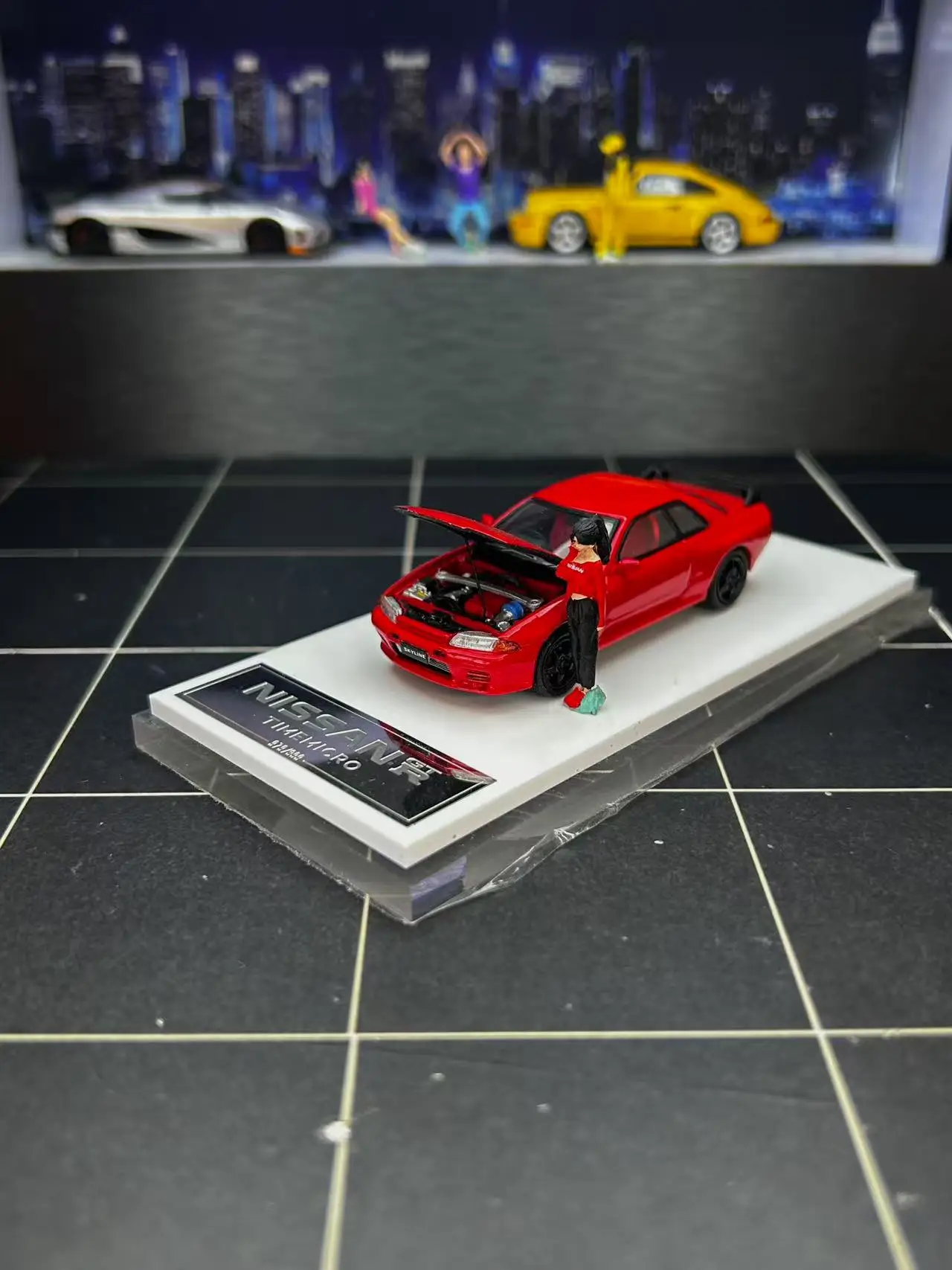 دييكاست TIMEMICRO 1:64 مقياس نيسان سكايلاين GTR غطاء مفتوح سبيكة سيارة نموذج تحصيل لعبة هدية تذكارية عرض حلية