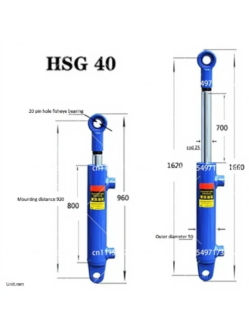Upgrade Hydraulic Cylinder Two-Way Lift Top Telescopic 1 2 Ton Hydraulic Oil Pressure Accessories
