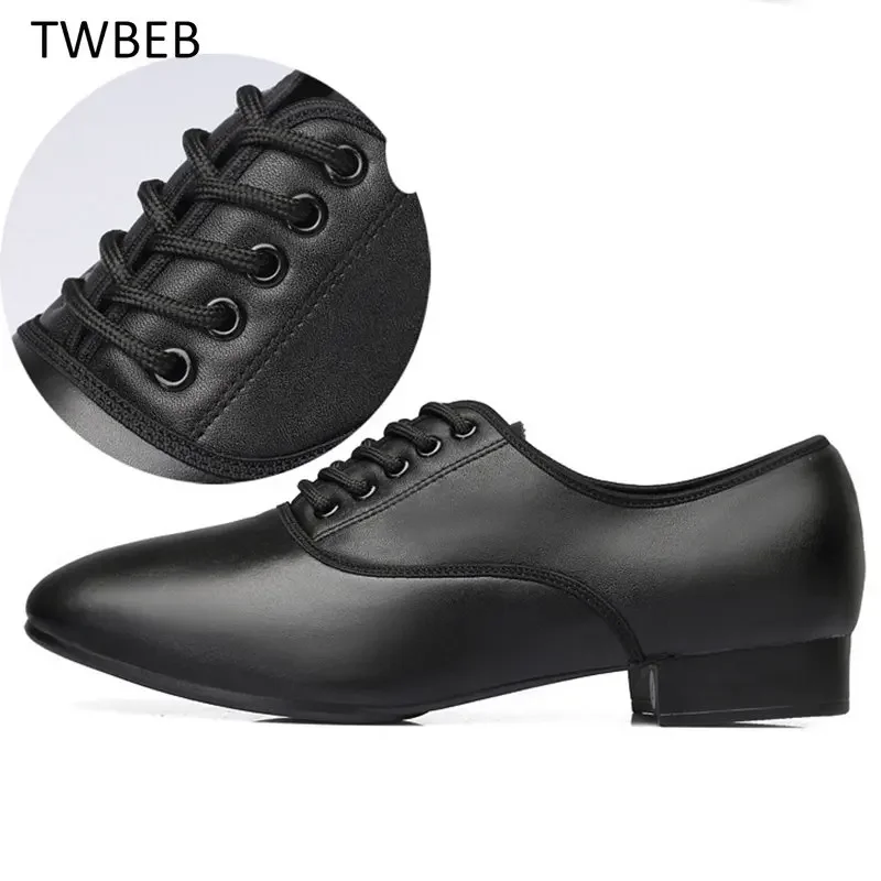 Zapatos de baile latino para hombre, zapatos de salón modernos con tacones cuadrados de 2,5 cm, para adultos y niños, para baile de fiesta