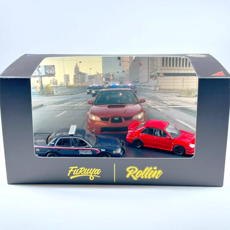 Rollin&Furuya 1/64 Crown CV&Impreza Alloy Double Car Model Classics Adult Souvenir Gift Hobby & Toys