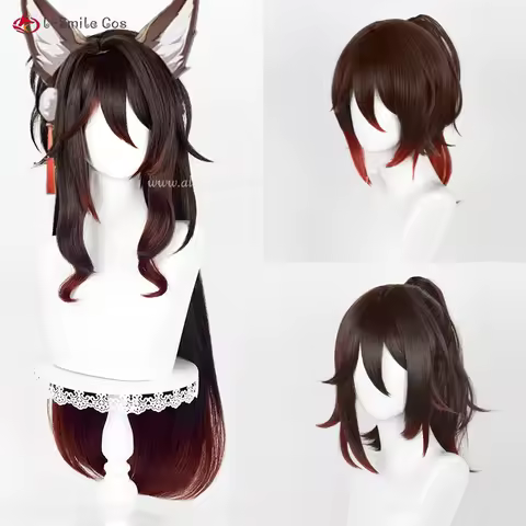 3 Skins Tingyun Cosplay Wig Fugue Cosplay Wig Long Brown Mixed Color Heat Resistant Synthetic Hair Halloween Anime Wigs