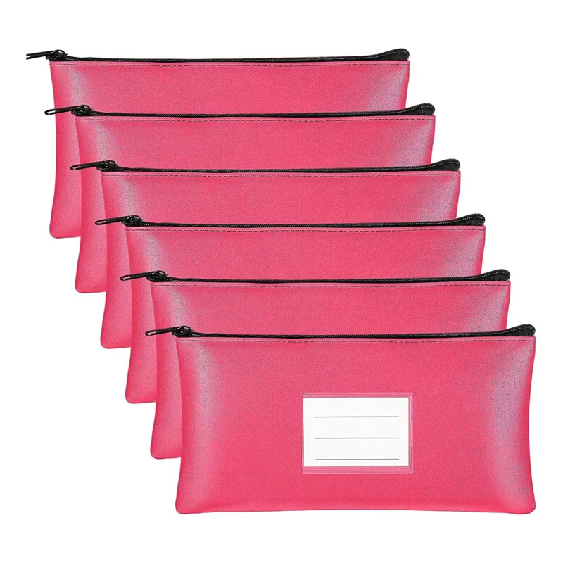 

Advanced 6PC Money Bags With Zipper Security Bank Deposit Bag Money Bag Receipt Holder For Cash Coins Cosmetic Paper Money Tool