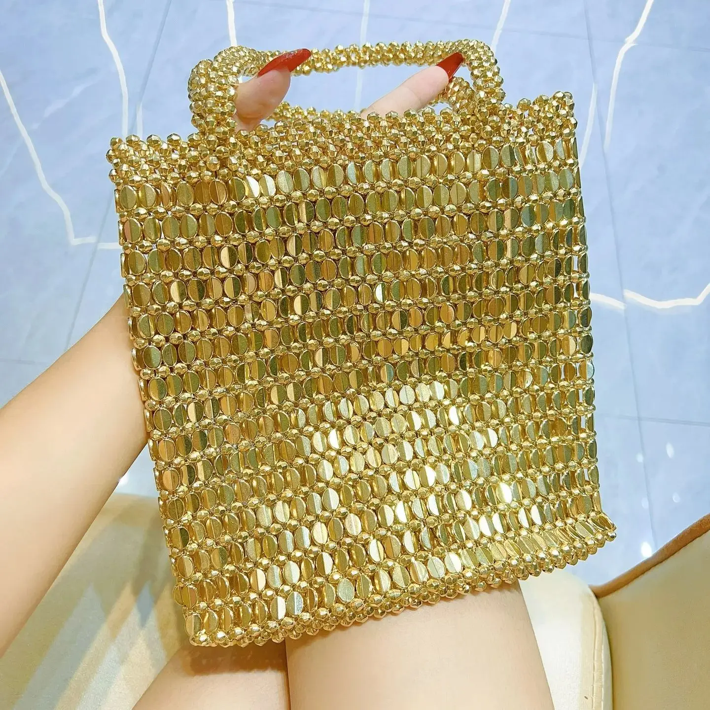 

2025 Rhinestone Bag Beaded Crystal Women's Bag Sequin Underarm Bag Fashion Single Shoulder Bag