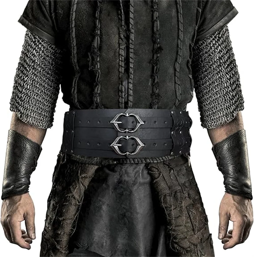 Medieval Viking Wide Belt  Halloween Medieval Faux Leather Armor Belt Knight Cosplay Corset Belt LARP Costume
