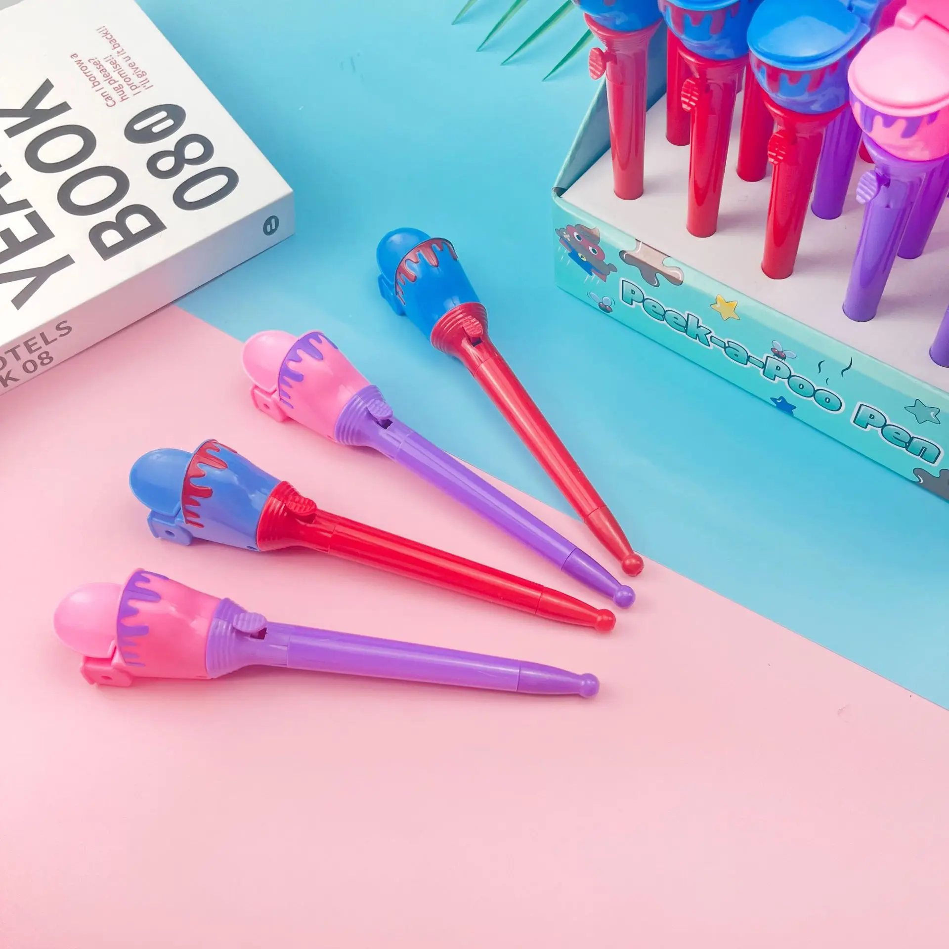 2pcs New Toilet Poo Cute Pen Spoof Fun Decompression Ballpoint Pens for Writing  Office Supplies