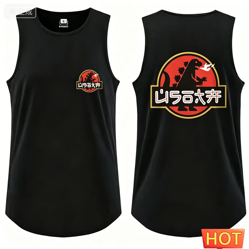 Men fitness vest Men's sleeveless T-shirt Dinosaur men's t-shirts and tank tops Street Breathable GMY Training vest y2k clothing