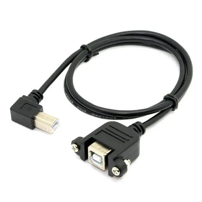 USB B Cable Panel Mount Male to Female 1m Cable for Printer Machine