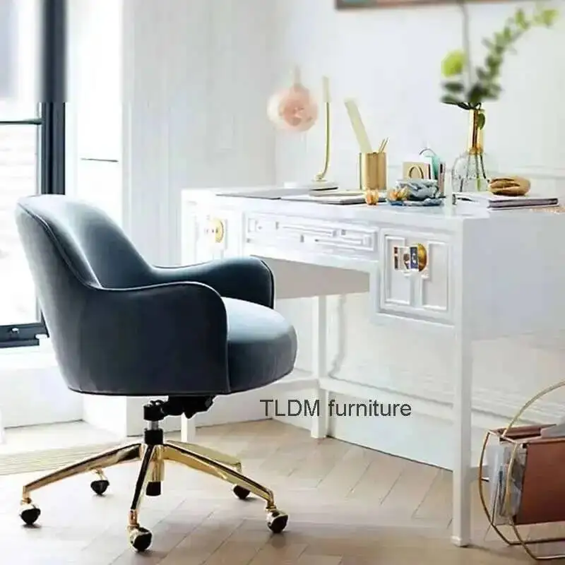 

Cushion Nordic Chairs Sponge Office Flannel Armchair Office Furniture Home Backrest Computer Chair Modern Lift Swivel Game Chair
