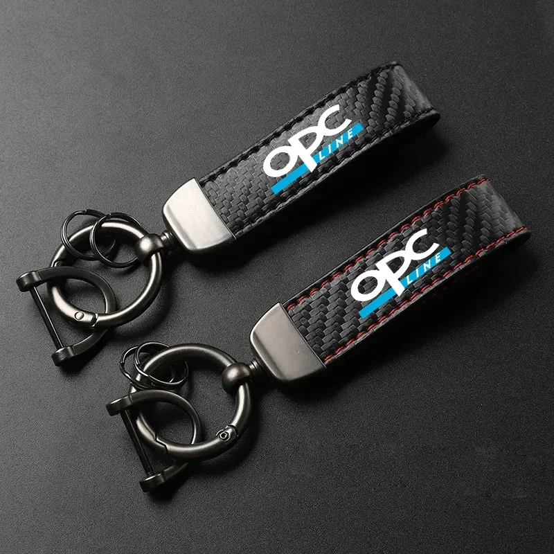 Car Keychain PU Horseshoe Buckle Jewelry  For Opel OPC LINE Astra G H J K F Corsa D Zafira Keychain Creative Styling Accessories