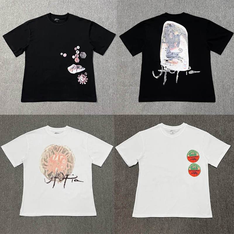 

High Street Fashionable Cactus Jack T-shirt Summer Men's Women's Hip Hop Casual Creative Design Tops Short Sleeve