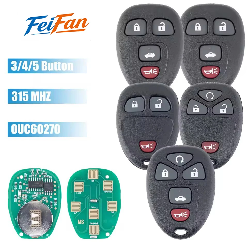 FeiFan Remote Control Car Key 315/433Mhz OUC60270 Fob Entry For Buick For Chevrolet Tahoe Traverse GMC Yukon 2007 - 2013