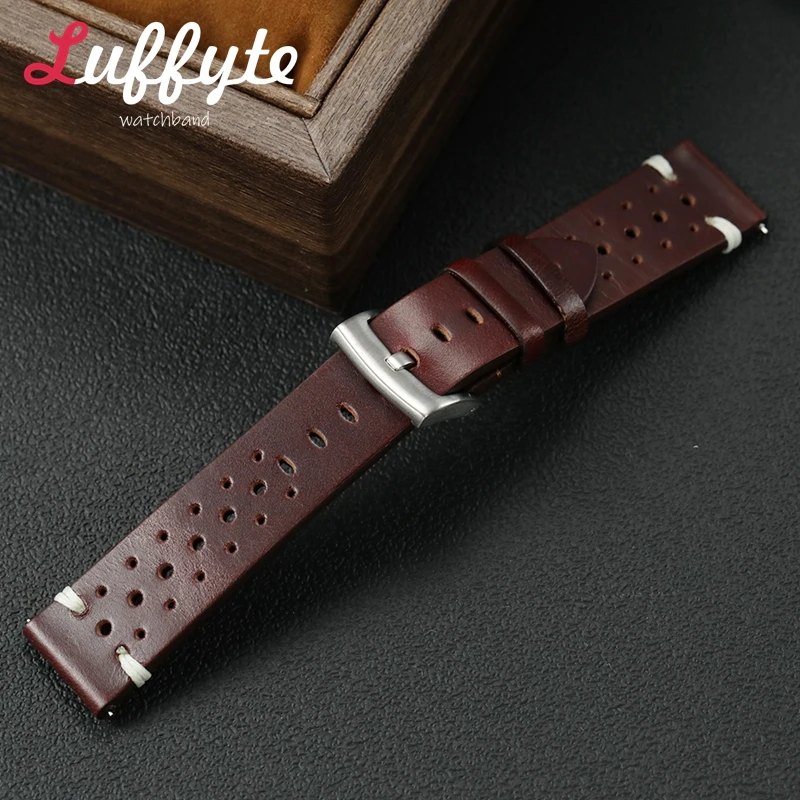 

Breathable Retro Genuine Leather Quick Release Watch Band 20mm 22mm Watchbands Bracelet High Quality Business Wristwatch Strap