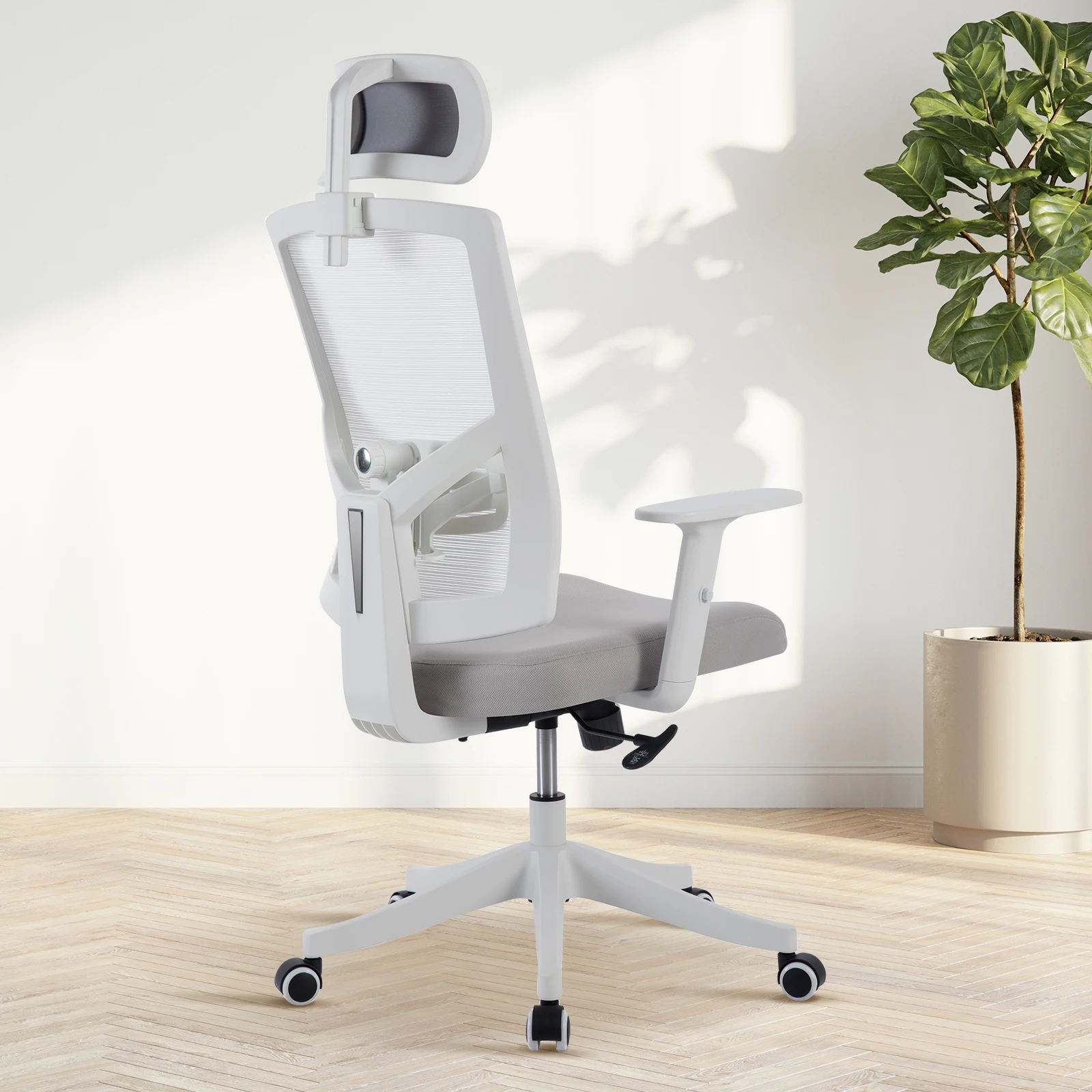 Silla ergonómica para oficina, silla para escritorio de ordenador, cómoda y con reposacabezas acolchado ajustable, soporte lumbar cómodo y reposabrazos 3D, ideal para juegos, dormitorio, estudio, estudiantes, con asiento ancho.