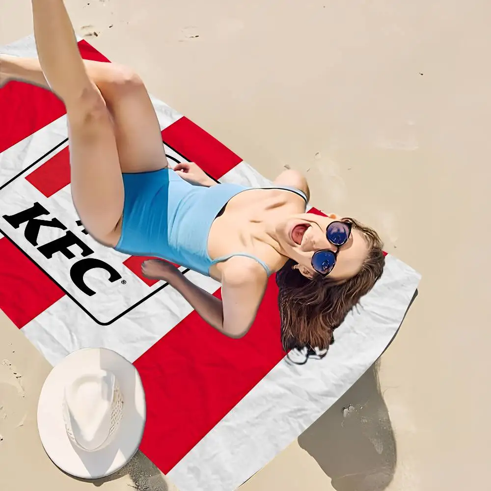 K-Kfc شعار منشفة الشاطئ الكرتون لطيف الصيف الاطفال حمام كبير بركة الشاطئ منشفة ستوكات ماصة للسباحة السفر #6