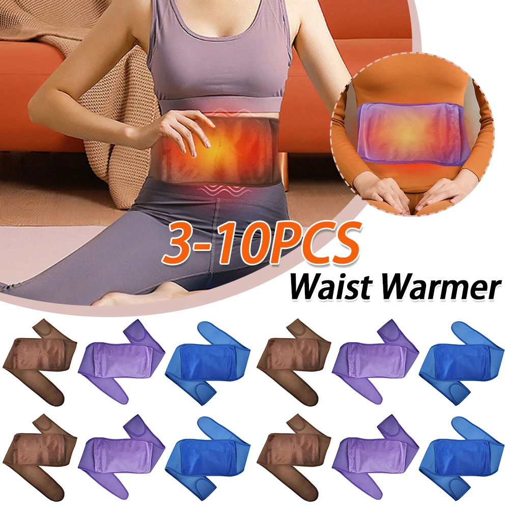 3-10PCS Lumbar Support Belt Cozy Waist Cover Belt Warmer Adjustable Hot Water Bottle Plush Belt for Pain Relief Cramps