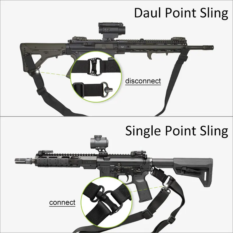 Tactical MS4 QD Gun Sling 2 Point Bungee Airsoft Rifle Strapping W/ MS1 Slidler Military Shooting Metal Buckle Strap Hunting